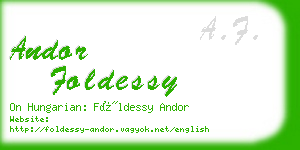 andor foldessy business card